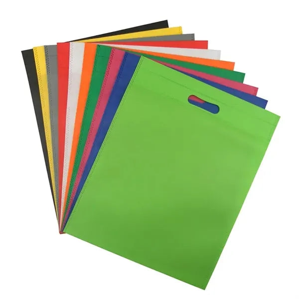 Flat Non-Woven Economy Die Cut Tote Shopping D-Cut Bag