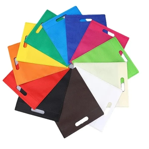 Flat Non-Woven Economy Die Cut Tote Shopping D-Cut Bag