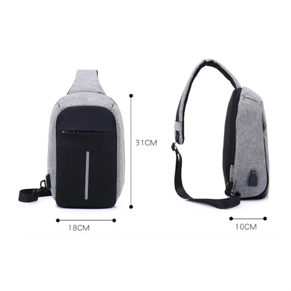 Anti-Theft Sling Bag with USB Charging Port