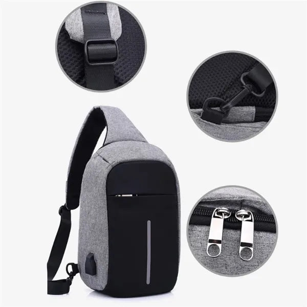 Anti-Theft Sling Bag with USB Charging Port