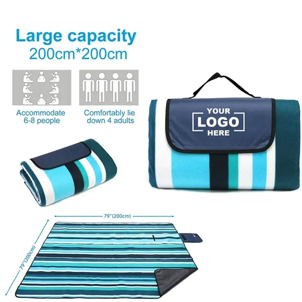 Foldable Waterproof Fleece Picnic Large Blanket