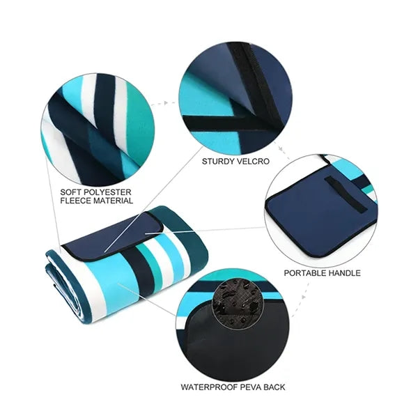 Foldable Waterproof Fleece Picnic Large Blanket