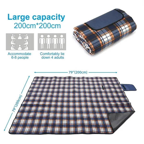 Foldable Waterproof Fleece Picnic Large Blanket