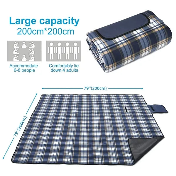 Foldable Waterproof Fleece Picnic Large Blanket
