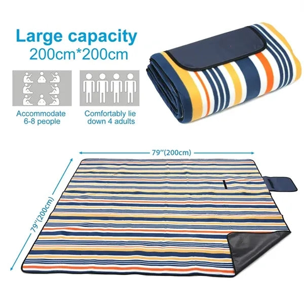 Foldable Waterproof Fleece Picnic Large Blanket