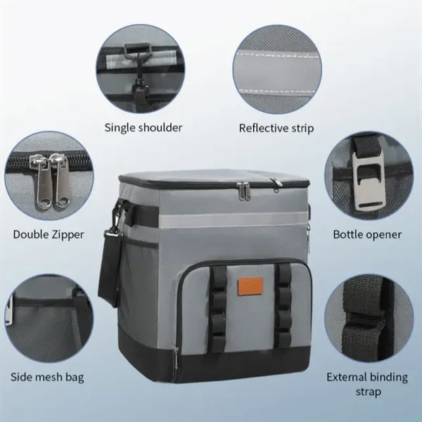 Rolling Cart Cooler Bag Insulated 35 L Capacity