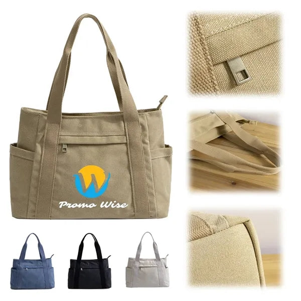 Durable Lightweight Multi-Pocket Spacious Canvas Tote Bag