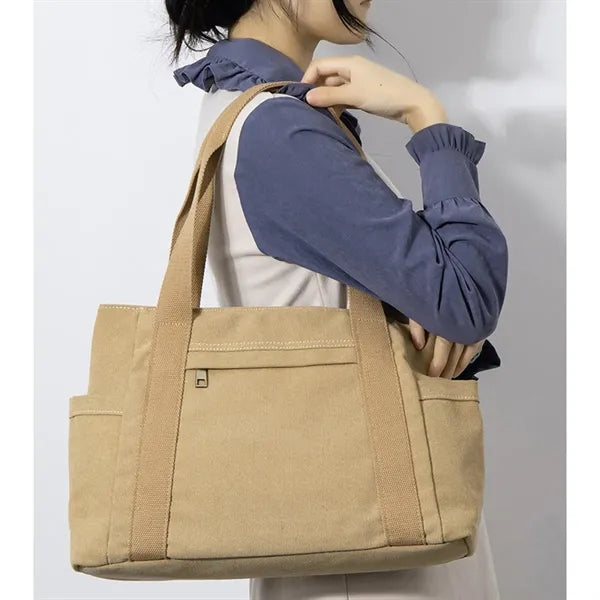 Durable Lightweight Multi-Pocket Spacious Canvas Tote Bag