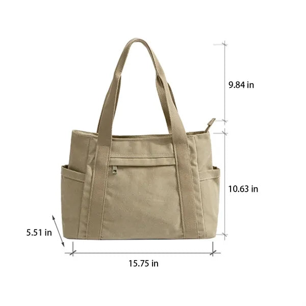Durable Lightweight Multi-Pocket Spacious Canvas Tote Bag