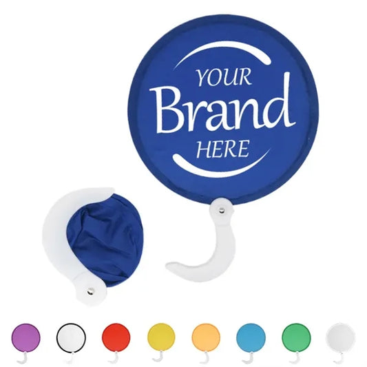 Round Folding Fan With Handle
