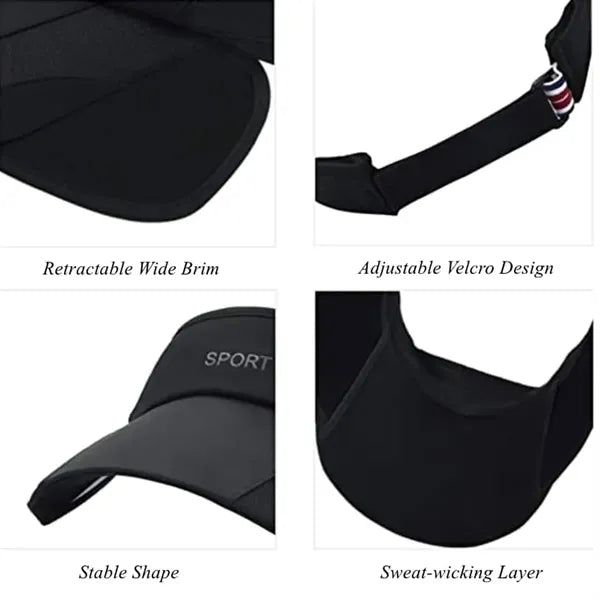 UV Protection Adjustable Beach Sun Cap with Retractable Brim