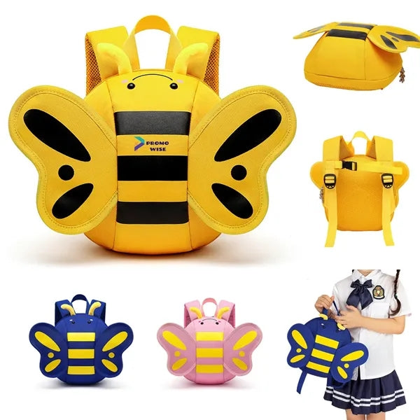 Funny Cute Bee Shape Pattern Student Cartoon Bag with Zipper