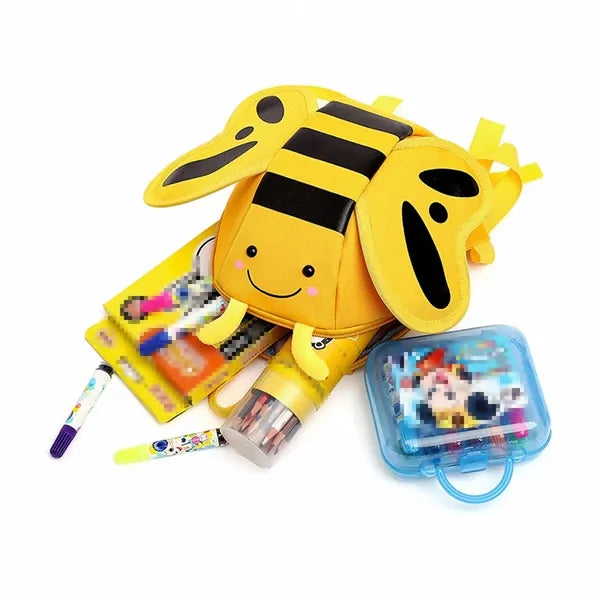 Funny Cute Bee Shape Pattern Student Cartoon Bag with Zipper