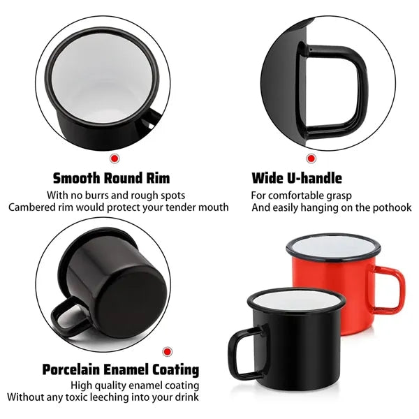 12 oz party fishing camping colored cup enamel coffee mug
