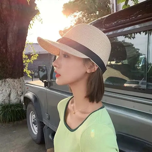 Outdoor Sun Visor Equestrian Straw Beach Cap Hat