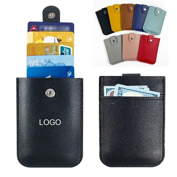 PU leather Credit RFID Blocking Wallet Card Holder
