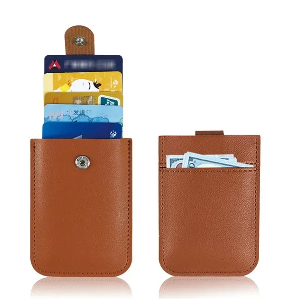 PU leather Credit RFID Blocking Wallet Card Holder