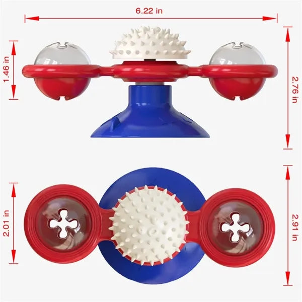 Suction Cat Toy with LED & Catnip Compartments