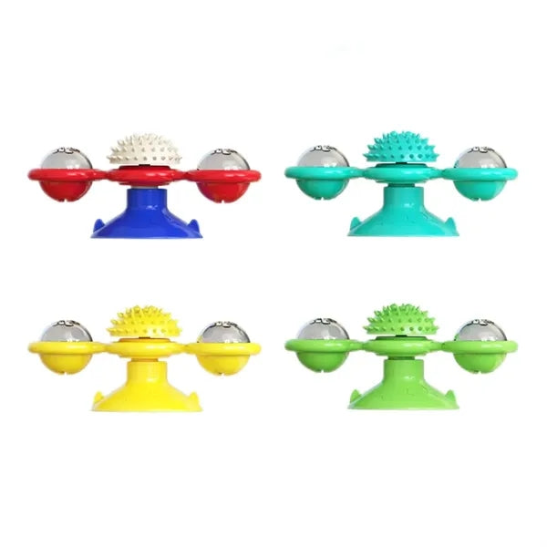 Suction Cat Toy with LED & Catnip Compartments