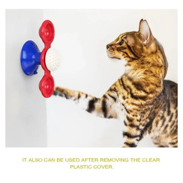 Suction Cat Toy with LED & Catnip Compartments