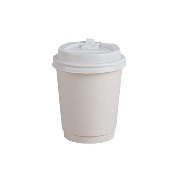 8 Oz. Double Wall Disposable Coffee Paper Cups with Lid