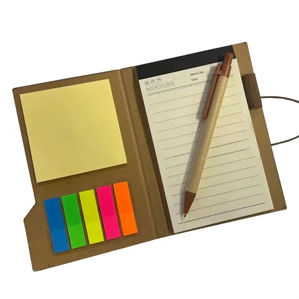 Notebook With Sticky Notes And Flags