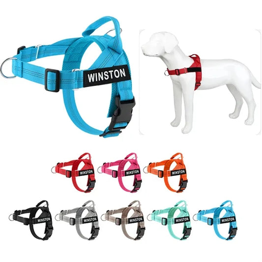 Adjustable Reflective Dog Harness With Breathable Mesh Padde