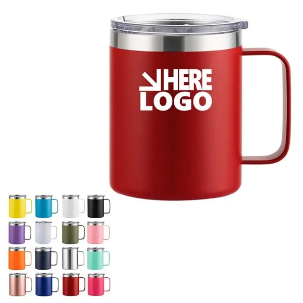 12OZ Insulated Coffee Mug with Lid Tumbler with Handle