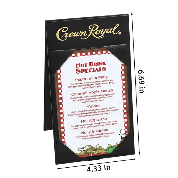 Restaurant pu leather double-sided menu covers frame holder