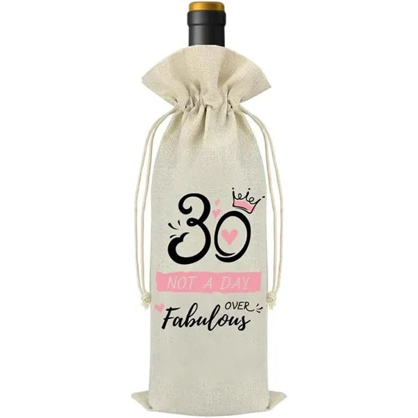 Birthday Bottle Drawstring Bag Closure Pouch