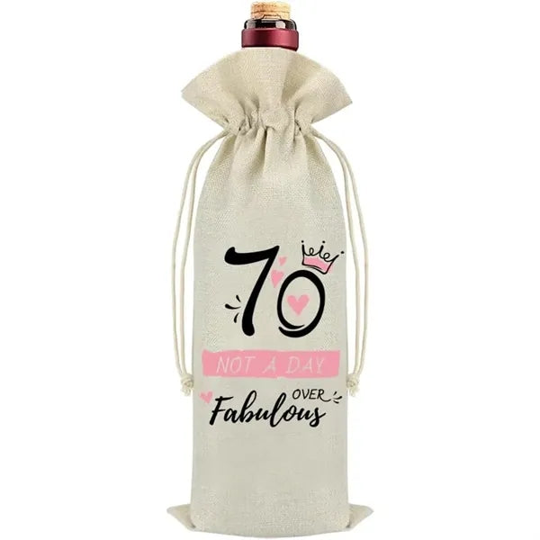 Birthday Bottle Drawstring Bag Closure Pouch
