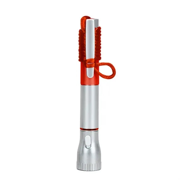 Led Flashlight Ballpoint Pen With Lanyard