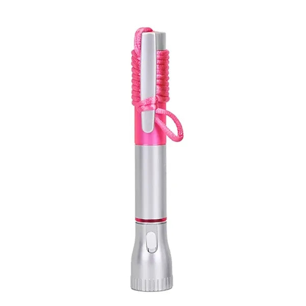 Led Flashlight Ballpoint Pen With Lanyard