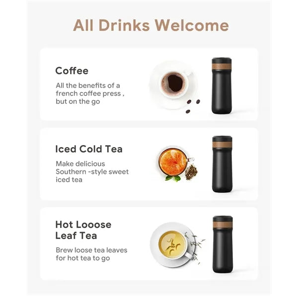 Portable French Press Pot Car Travel Coffee Maker