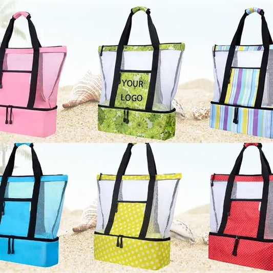 Beach Mesh Tote Bag Lightweight Breathable & Customizable