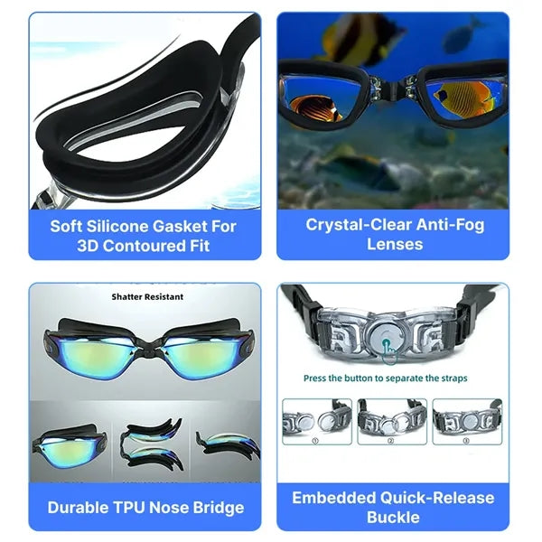 Anti-Fog Silicone Swim Goggles with Soft Seal