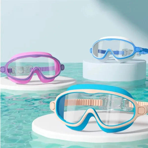 Flat Lens Swim Goggles Anti Fog UV Protection Silicone