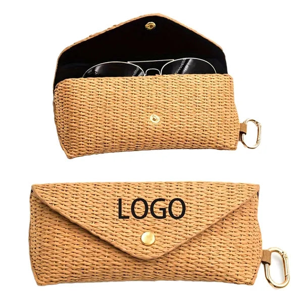 Woven Texture Leather Sunglasses Bag