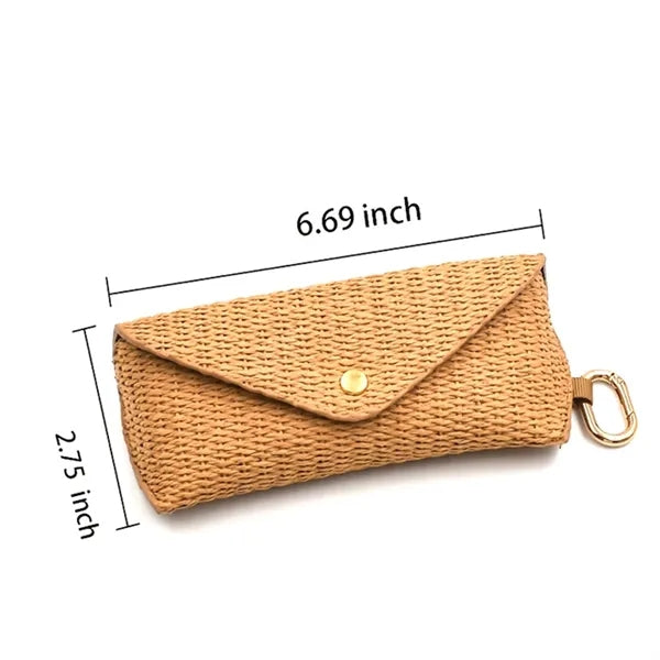 Woven Texture Leather Sunglasses Bag