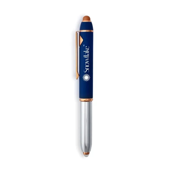 Flashlight and Stylus Two-Tone Metal Pen
