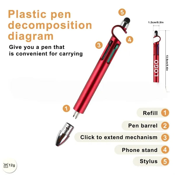 Four-In-One Ballpoint Four-Color Touch Screen Oil Pen