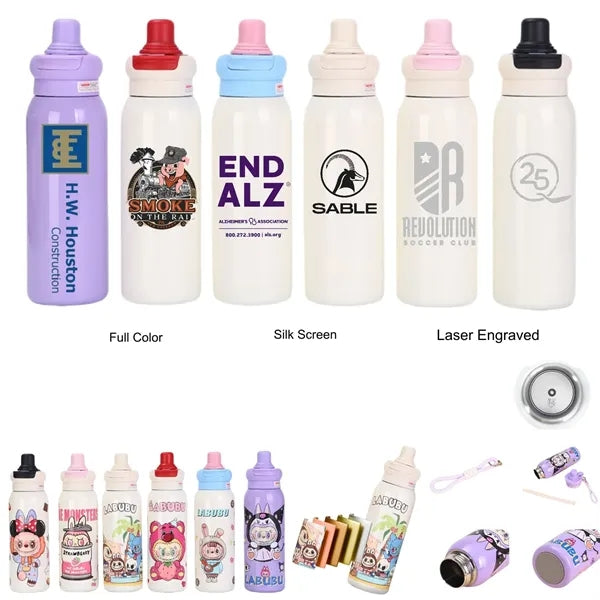 22 oz LABUBU Cartoon Insulated Dual-Drink Bottle with Straw