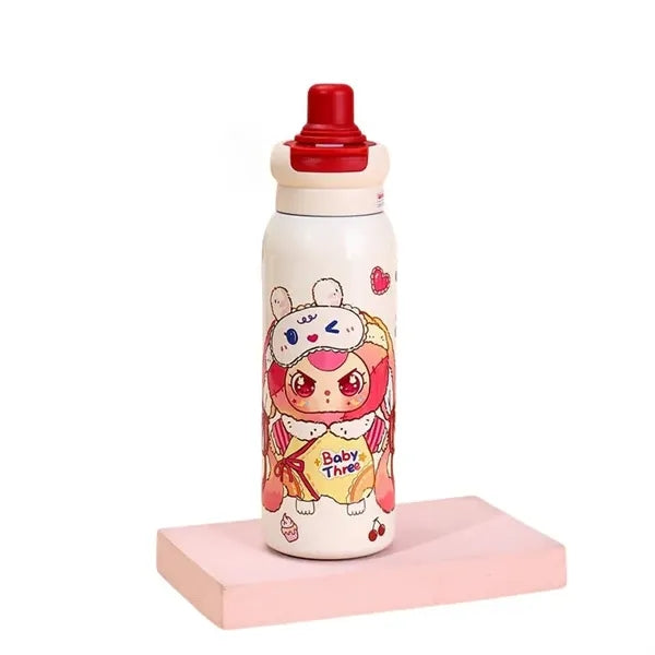 22 oz LABUBU Cartoon Insulated Dual-Drink Bottle with Straw