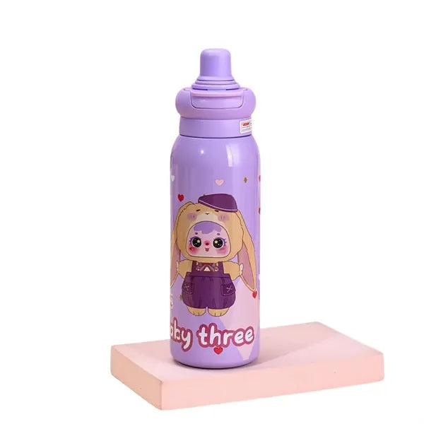 22 oz LABUBU Cartoon Insulated Dual-Drink Bottle with Straw