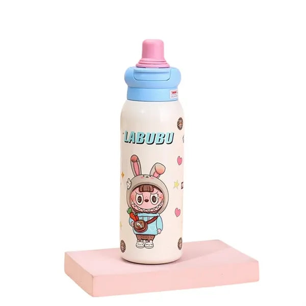 22 oz LABUBU Cartoon Insulated Dual-Drink Bottle with Straw