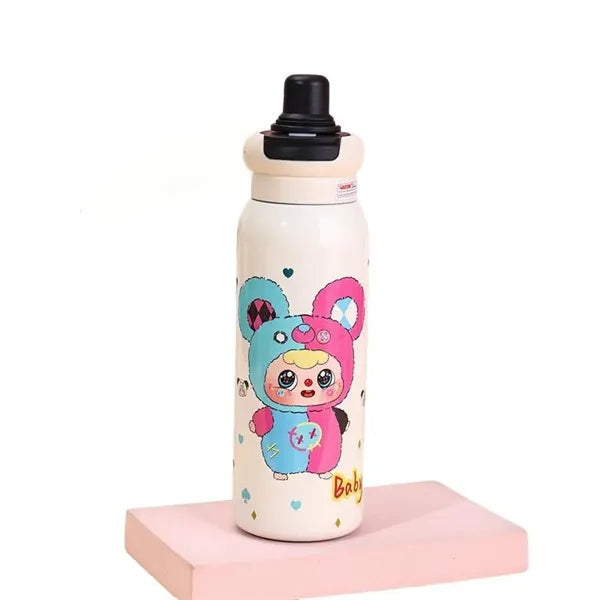 22 oz LABUBU Cartoon Insulated Dual-Drink Bottle with Straw