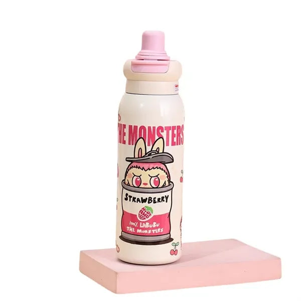 22 oz LABUBU Cartoon Insulated Dual-Drink Bottle with Straw