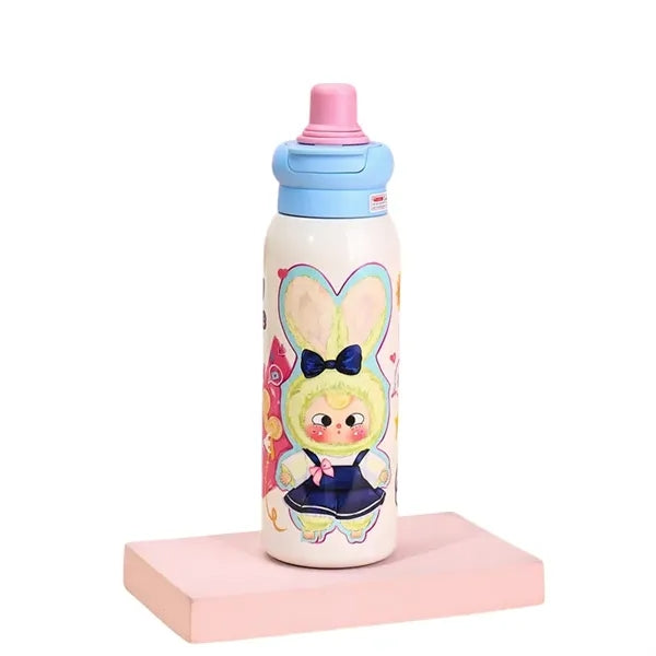 22 oz LABUBU Cartoon Insulated Dual-Drink Bottle with Straw