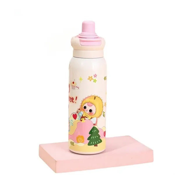 22 oz LABUBU Cartoon Insulated Dual-Drink Bottle with Straw