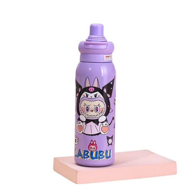 22 oz LABUBU Cartoon Insulated Dual-Drink Bottle with Straw